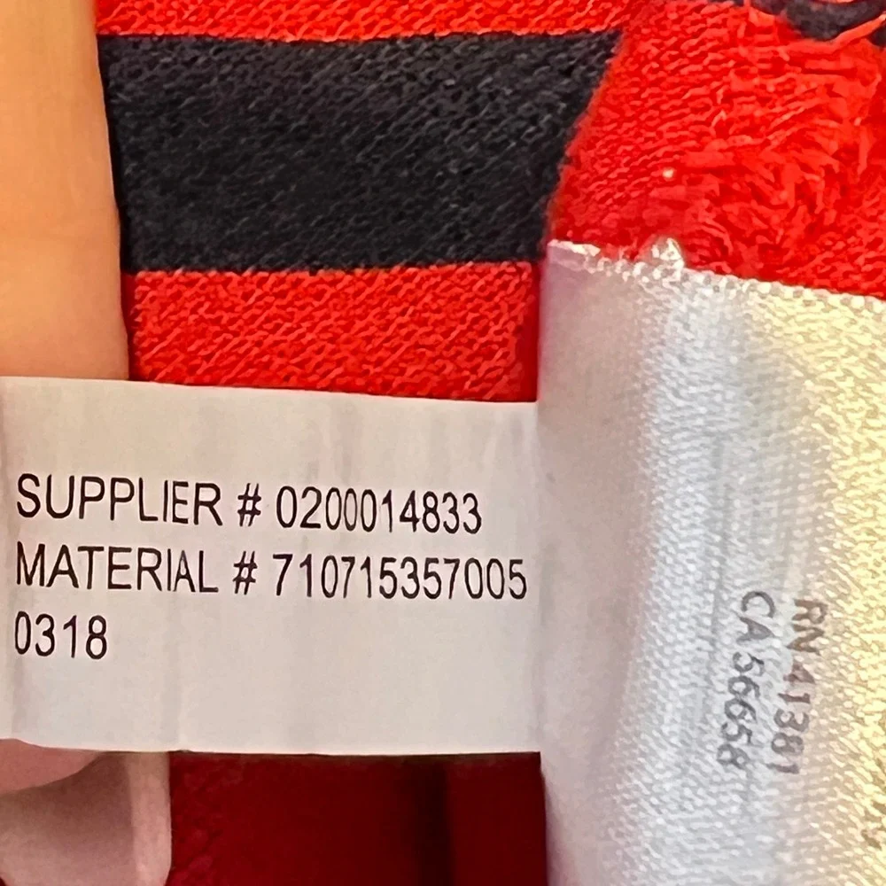 1117 | Polo Ralph Lauren Classic Fit Red Navy Stripe Polo Shirt Mens XL
